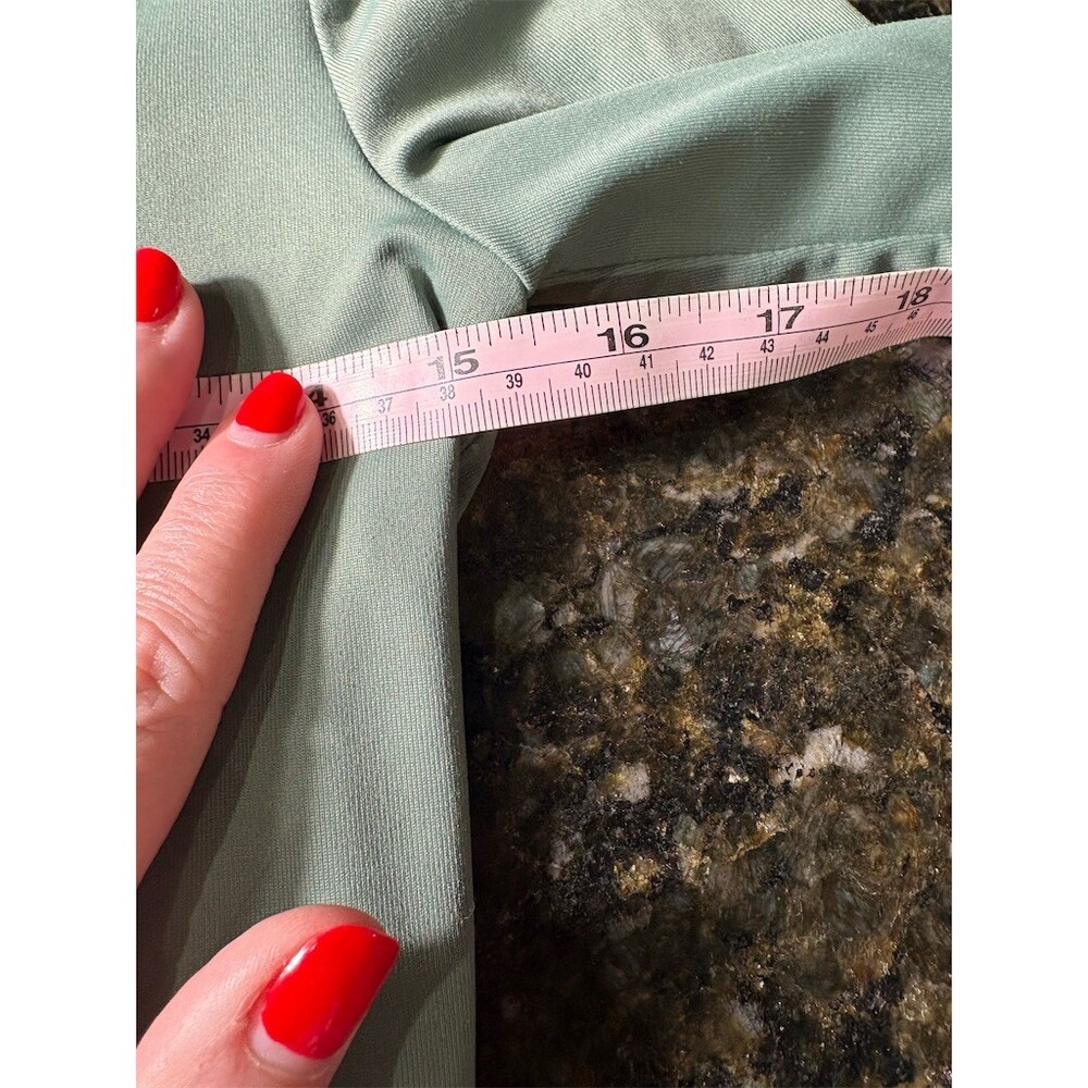 90 Degree by Reflex Top Womens Size M Sage Green Square Neck Long Sleeve - Picture 6 of 7